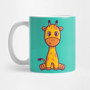 Cute Giraffe Sitting Cartoon Mug